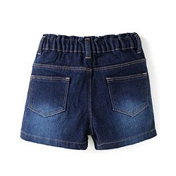 Babyhug Single Jersey Knit Half Sleeves Fruit Printed Top & Solid Denim Shorts Set - Orange & Blue