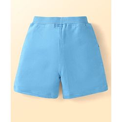 Babyhug Single Jersey Knit Half Sleeves T-Shirt & Shorts Set with Animal Print - White & Light Blue