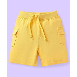 Babyhug Single Jersey Knit Half Sleeves Shirt & Shorts Set with Jungle Theme Print - Light Blue & Yellow