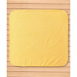 Babyhug Terry Woven Hooded Wrapper with Lion Embroidery  L 76.2 x B 76.2 cm - Yellow