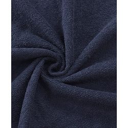 Babyhug Terry Woven Hooded Wrapper with Dolphin Embroidery  L 76.2 x B 76.2 cm - Navy Blue