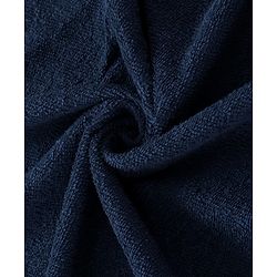 Babyhug Terry Woven Hooded Wrapper with Owl Embroidery  L 76.2 x B 76.2 cm - Navy Blue