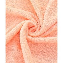 Babyhug Cotton Knit Hooded Wrapper With Animal Embroidery & Ear Applique L 76 x B 76 cm - Peach