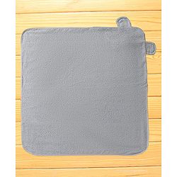 Babyhug Terry Woven Hooded Towel with Elephant Applique L 76.2 x B 76.2 cm - Grey