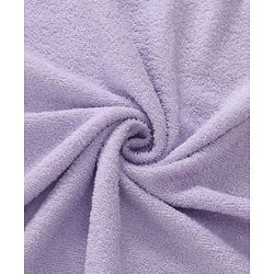 Babyhug Terry Woven Hooded Wrapper with Bear Embroidery & Bow Applique L 76.2 x B 76.2 cm - Lilac