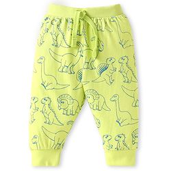Babyhug Cotton Knit  Full Length Dino Printed Lounge Pants Pack of 5 - Aqua Blue & Green