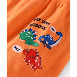 Babyhug Cotton Knit  Full Length Dino Printed Lounge Pants Pack of 5 - Aqua Blue & Green