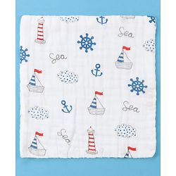 Babyhug 6 Layer Muslin Wash Cloth Pack of 5 - Multicolor(Print May Vary)
