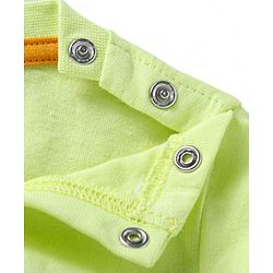 Babyhug Single Jersey Knit Half Sleeves T-Shirt & Shorts Set With Tiger Print - Light Green