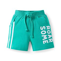 Babyhug Single Jersey Knit Half Sleeves T-Shirt & Shorts Set With Tiger Print - Light Green