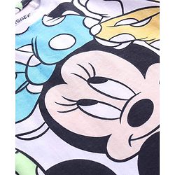 Babyhug Disney Single Jersey Knit Dungaree Style Frock with Half Sleeves T-Shirt & Minnie Mouse Graphics & Badge Detailing - Navy Blue