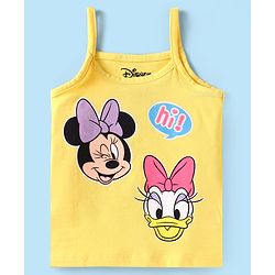 Babyhug Disney Lycra Knit Singlet Sleeves Slips With Minnie Mouse Graphics Pack of 3 - Yellow Pink & White