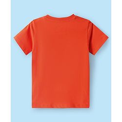 Babyhug Disney Single Jersey Knit Half Sleeves Cut & Sew T-Shirt with Simba Graphics - Red