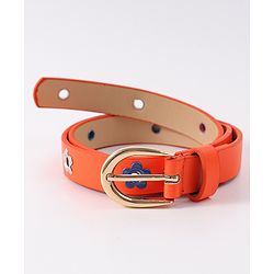 Babyhug Belt with Floral Applique - Orange