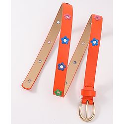 Babyhug Belt with Floral Applique - Orange