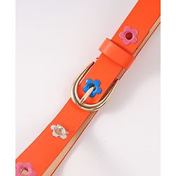 Babyhug Belt with Floral Applique - Orange