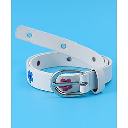 Babyhug Belt with Floral Applique - White