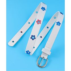 Babyhug Belt with Floral Applique - White