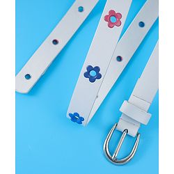 Babyhug Belt with Floral Applique - White