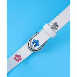 Babyhug Belt with Floral Applique - White