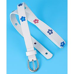 Babyhug Belt with Floral Applique - White