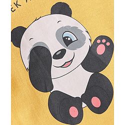 Babyhug Cotton Knit Full Sleeves Night Suit With Panda Print - Yellow