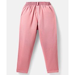 Babyhug Knit Full Sleeves Solid Color 4 Piece Party Suit with Bow & Sequin Applique - Pink