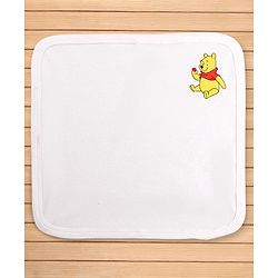Babyhug Disney Interlock Knit Wash Cloth with Winnie the Poo Graphic L 28 X B 28 cm Pack of 3 - Green Blue & White