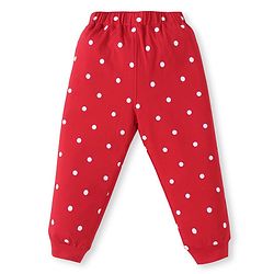 Babyhug Disney Single Jersey Knit Full Sleeves Night Suit With Minnie Mouse Graphics - Red