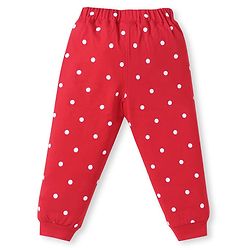 Babyhug Disney Single Jersey Knit Full Sleeves Night Suit With Minnie Mouse Graphics - Red