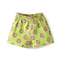 Babyhug Cotton Knit Frill Sleeves Night Suit with Bunny Print - Green