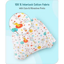 Babyhug 100% Cotton Reusable Potty Training Pull Up Padded Pants Pack of 6 Size 1 (1 - 2 years) - Multicolour