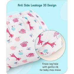 Babyhug 100% Cotton Reusable Giraffe Print Potty Training Pull Up Padded Pants Pack of 1 - Size 0 (9 - 12 months) - Pink