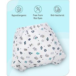 Babyhug 100% Cotton Padded Underwear Training Diapers Animals Print Pack of 3 Size 2 - Multicolor