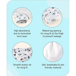 Babyhug 100% Cotton Padded Underwear Training Diapers Animals Print Pack of 3 Size 2 - Multicolor