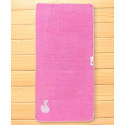 Babyhug Cotton Terry Woven Bath Towel With Duck Embroidery L 98 x B 48 cm - Pink