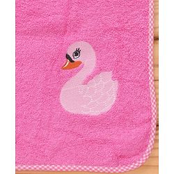 Babyhug Cotton Terry Woven Bath Towel With Duck Embroidery L 98 x B 48 cm - Pink