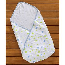 Babyhug 100% Cotton Wrapper Pack of 3 - Green & Blue