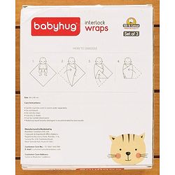 Babyhug 100% Cotton Wrapper Pack of 3 - Green & Blue