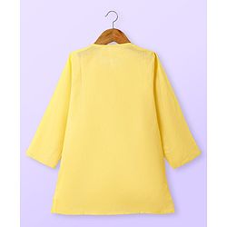 Babyhug Cotton Woven Full Sleeves Kurta & Pyjama Set With Embroidery - Yellow