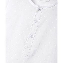 Babyhug Cotton Woven Full Sleeves Kurta & Pyjama Set With Embroidery - White