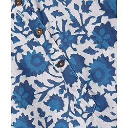 Babyhug Cotton Woven Full Sleeves Kurta Dhoti Set With Floral Print - White