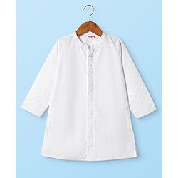 Babyhug Cotton Woven Full Sleeves Embroidered Kurta Dhoti Set - White