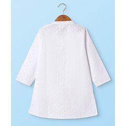 Babyhug Cotton Woven Full Sleeves Embroidered Kurta Dhoti Set - White
