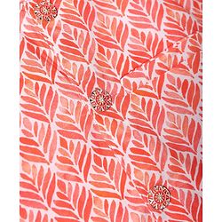 Babyhug Cotton Woven Full Sleeves Solid Kurta Pyjama Set with Leaf Printed Jacket - Coral
