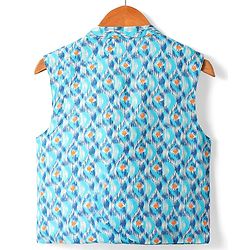 Babyhug Cotton Woven Full Sleeves  Kurta Dhoti Set with Motif Printed Waistcoat - Blue