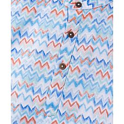 Babyhug Cotton Woven Full Sleeves Kurta Dhoti Set With Abstract Print- Blue