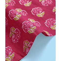 Babyhug Cotton Woven Full Sleeves Kurta Dhoti Set With Floral Print - Fuchsia