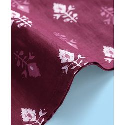 Babyhug Cotton Woven Full Sleeves Kurta Dhoti Set With Floral Print - Maroon