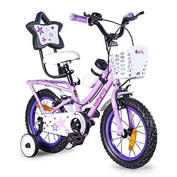 Babyhug Speedy Bicycle With Bell - Pink White| Storage Basket| Durable Brake
